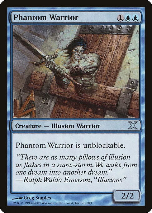 Phantom Warrior, carta Magic di tipo Creature — Illusion Warrior illustrata da Greg Staples