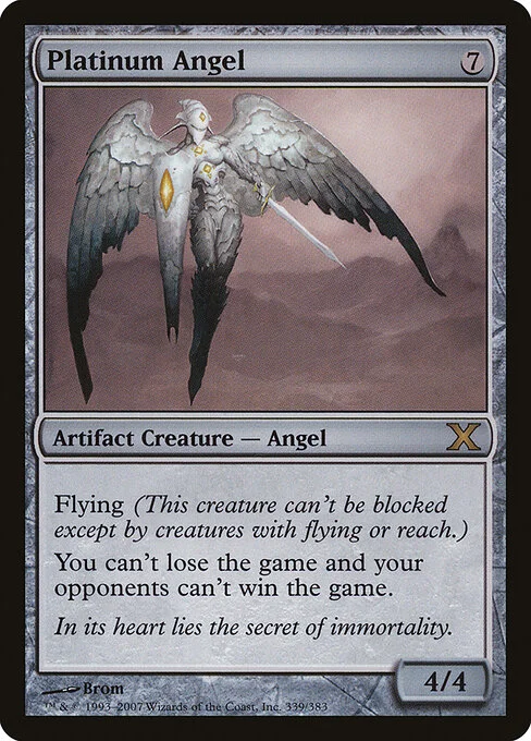 Platinum Angel, carta Magic di tipo Artifact Creature — Angel illustrata da Brom