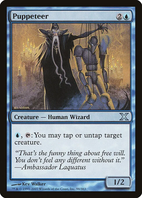 Puppeteer, carta Magic di tipo Creature — Human Wizard illustrata da Kev Walker