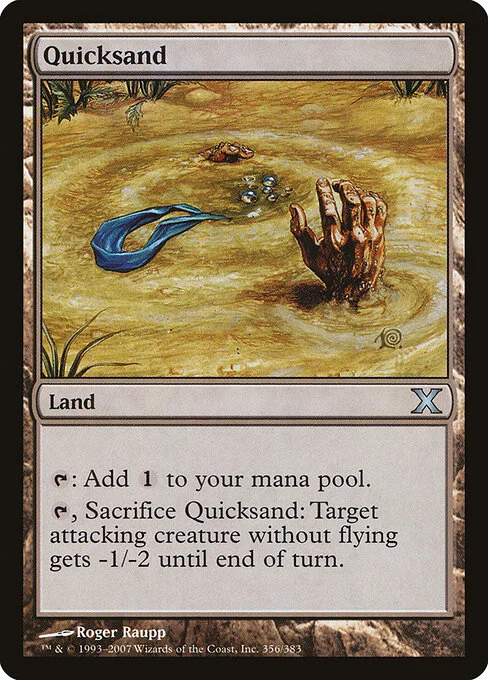 Quicksand, carta Magic di tipo Land illustrata da Roger Raupp