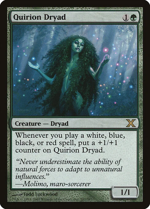 Quirion Dryad, carta Magic di tipo Creature — Dryad illustrata da Todd Lockwood
