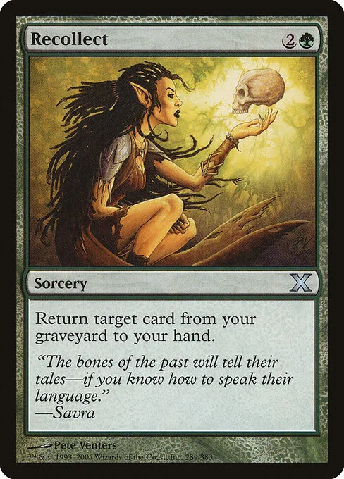 Recollect, carta Magic di tipo Sorcery illustrata da Pete Venters