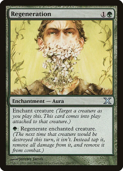 Regeneration, carta Magic di tipo Enchantment — Aura illustrata da Jeremy Jarvis