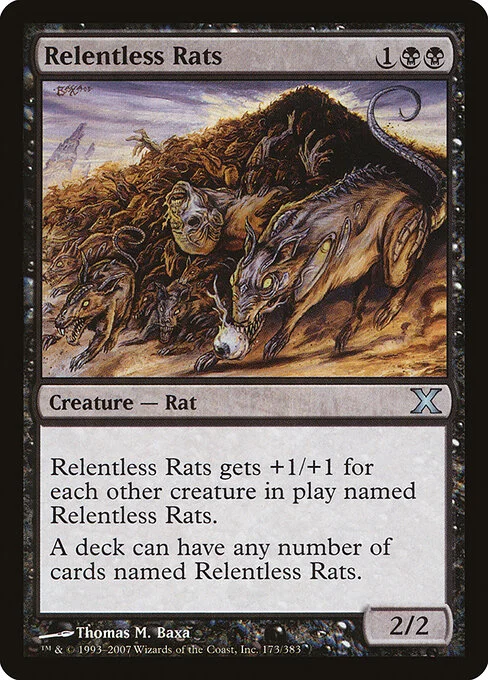 Relentless Rats, carta Magic di tipo Creature — Rat illustrata da Thomas M. Baxa