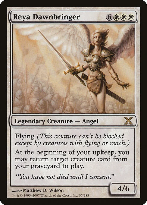 Reya Dawnbringer, carta Magic di tipo Legendary Creature — Angel illustrata da Matthew D. Wilson