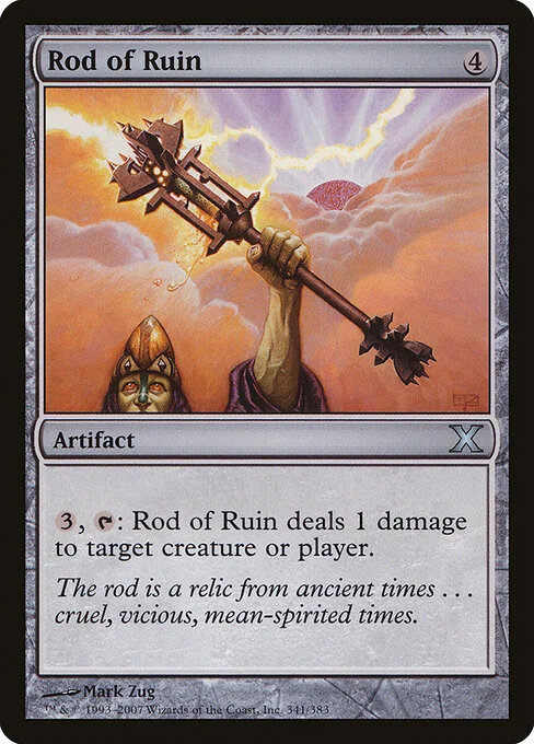 Rod of Ruin, carta Magic di tipo Artifact illustrata da Mark Zug