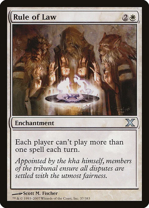 Rule of Law, carta Magic di tipo Enchantment illustrata da Scott M. Fischer