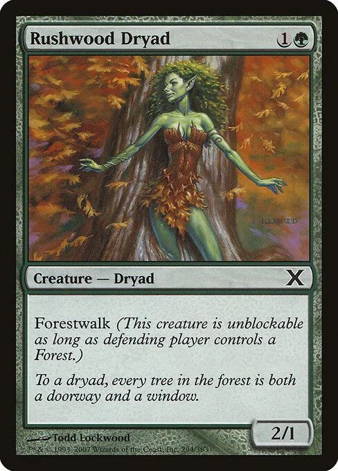 Rushwood Dryad, carta Magic di tipo Creature — Dryad illustrata da Todd Lockwood