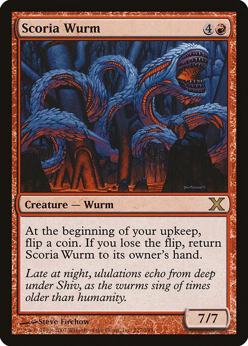 Scoria Wurm, carta Magic di tipo Creature — Wurm illustrata da Steve Firchow