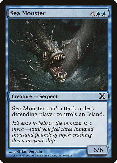 Sea Monster, carta Magic di tipo Creature — Serpent illustrata da Brian Despain