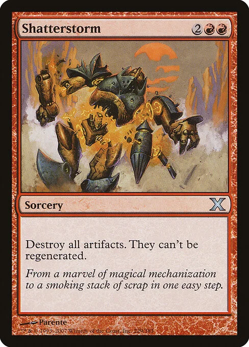 Shatterstorm, carta Magic di tipo Sorcery illustrata da Paolo Parente