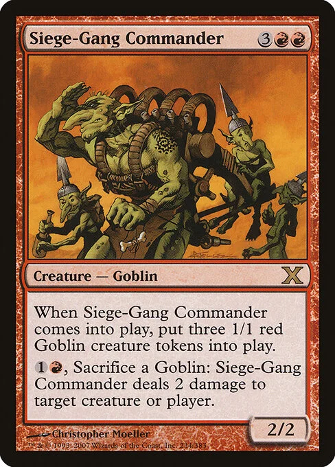 Siege-Gang Commander, carta Magic di tipo Creature — Goblin illustrata da Christopher Moeller