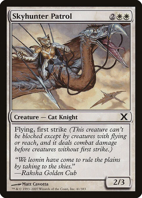 Skyhunter Patrol, carta Magic di tipo Creature — Cat Knight illustrata da Matt Cavotta