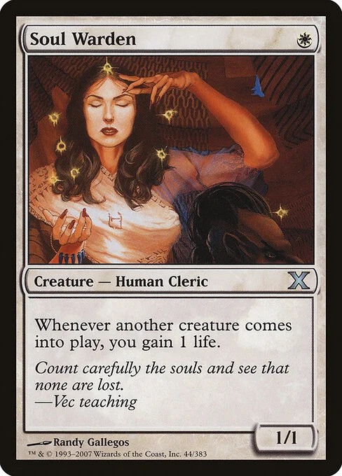 Soul Warden, carta Magic di tipo Creature — Human Cleric illustrata da Randy Gallegos