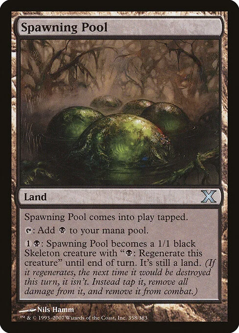 Spawning Pool, carta Magic di tipo Land illustrata da Nils Hamm
