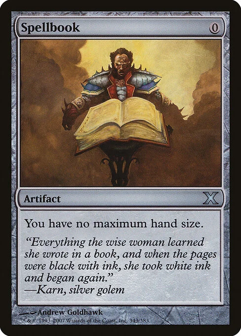 Spellbook, carta Magic di tipo Artifact — Book illustrata da Andrew Goldhawk