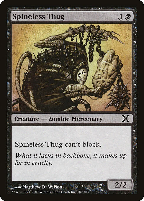 Spineless Thug, carta Magic di tipo Creature — Phyrexian Zombie Mercenary illustrata da Matthew D. Wilson