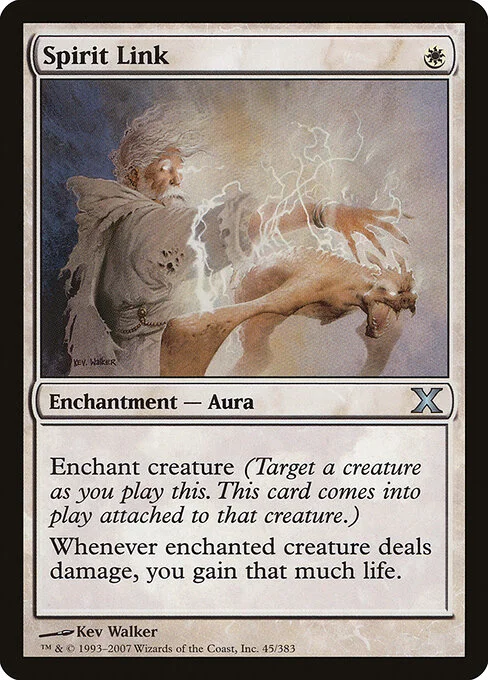 Spirit Link, carta Magic di tipo Enchantment — Aura illustrata da Kev Walker