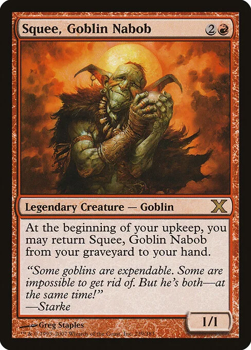 Squee, Goblin Nabob, carta Magic di tipo Legendary Creature — Goblin illustrata da Greg Staples