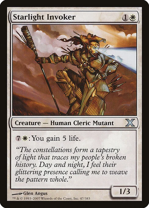Starlight Invoker, carta Magic di tipo Creature — Human Cleric Mutant illustrata da Glen Angus