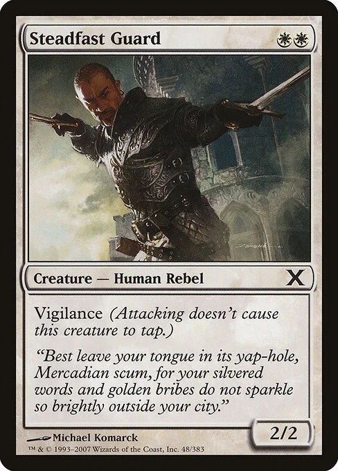 Steadfast Guard, carta Magic di tipo Creature — Human Rebel illustrata da Michael Komarck
