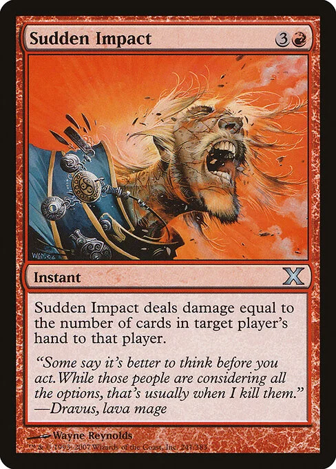 Sudden Impact, carta Magic di tipo Instant illustrata da Wayne Reynolds