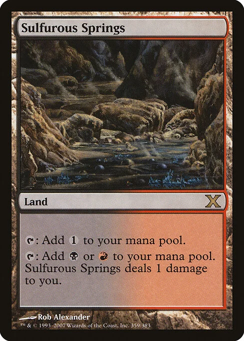 Sulfurous Springs, carta Magic di tipo Land illustrata da Rob Alexander