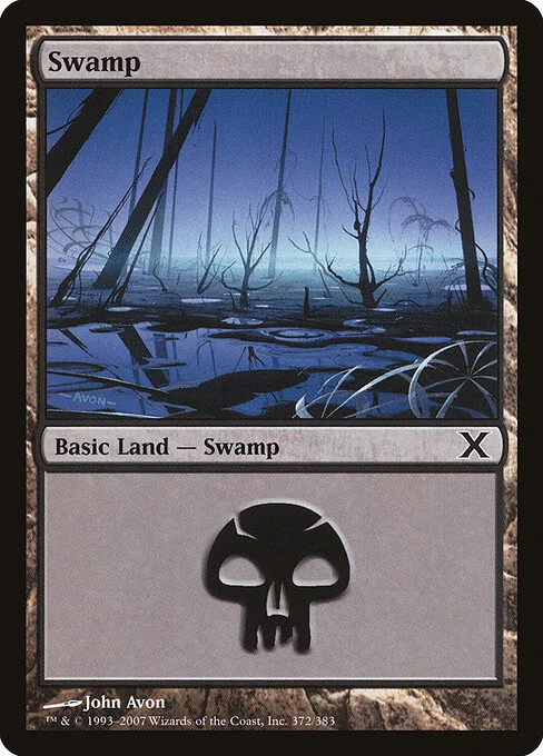 Swamp, carta Magic di tipo Basic Land — Swamp illustrata da John Avon