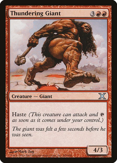 Thundering Giant, carta Magic di tipo Creature — Giant illustrata da Mark Zug