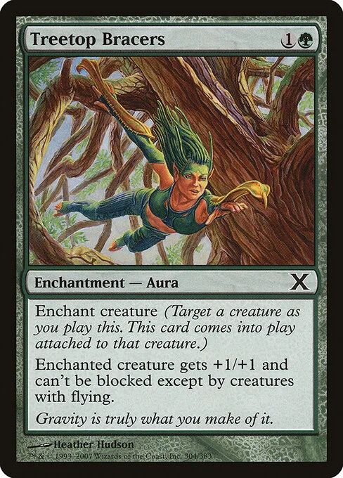 Treetop Bracers, carta Magic di tipo Enchantment — Aura illustrata da Heather Hudson