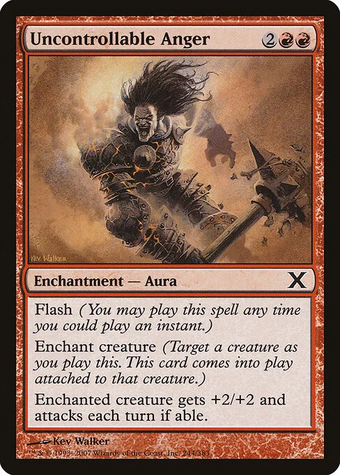 Uncontrollable Anger, carta Magic di tipo Enchantment — Aura illustrata da Kev Walker