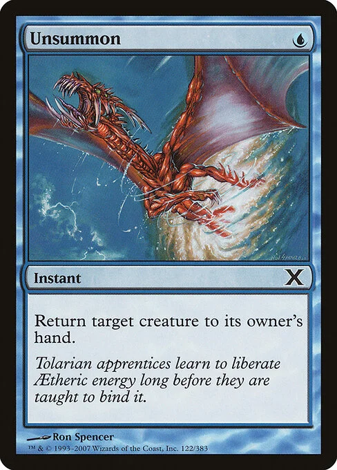 Unsummon, carta Magic di tipo Instant illustrata da Ron Spencer
