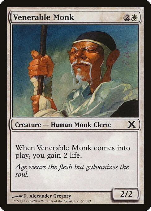 Venerable Monk, carta Magic di tipo Creature — Human Monk Cleric illustrata da D. Alexander Gregory