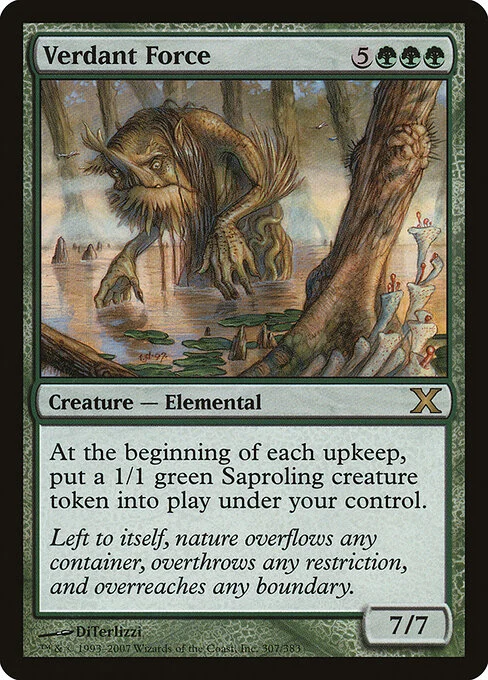 Verdant Force, carta Magic di tipo Creature — Elemental illustrata da DiTerlizzi