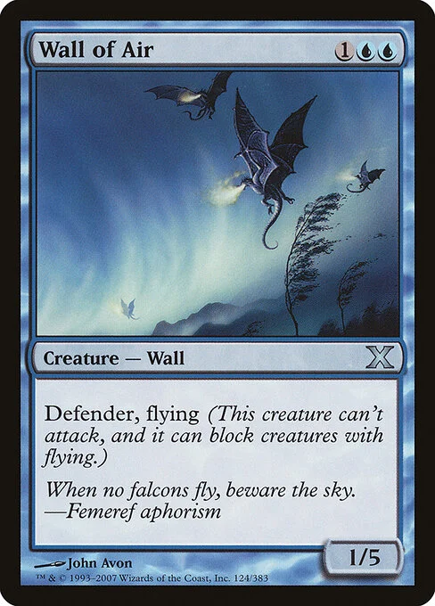 Wall of Air, carta Magic di tipo Creature — Wall illustrata da John Avon