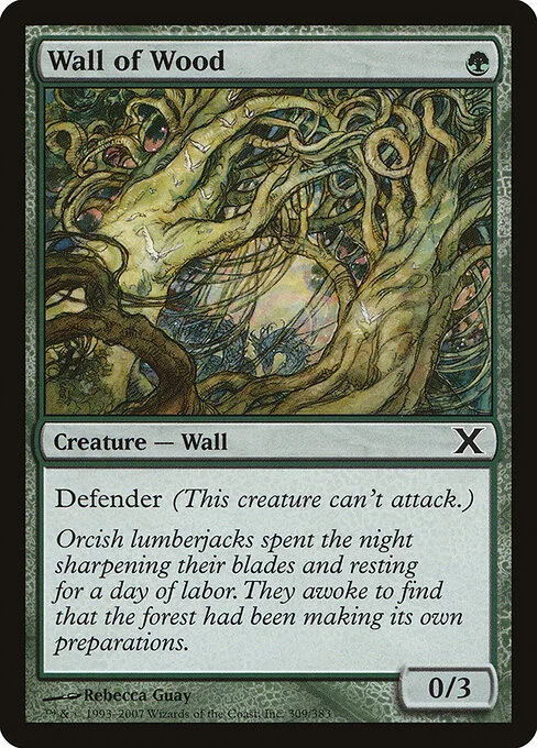 Wall of Wood, carta Magic di tipo Creature — Wall illustrata da Rebecca Guay