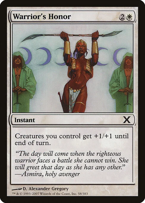 Warrior's Honor, carta Magic di tipo Instant illustrata da D. Alexander Gregory