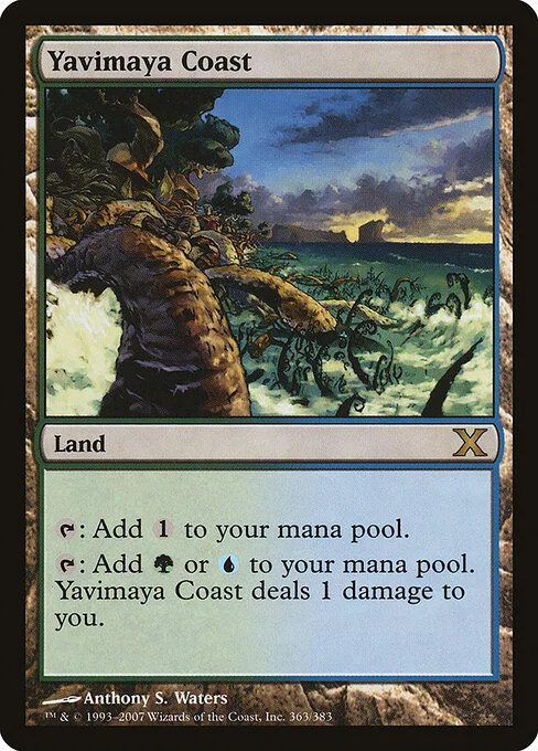 Yavimaya Coast, carta Magic di tipo Land illustrata da Anthony S. Waters