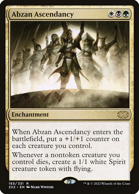Abzan Ascendancy, carta Magic di tipo Enchantment illustrata da Mark Winters