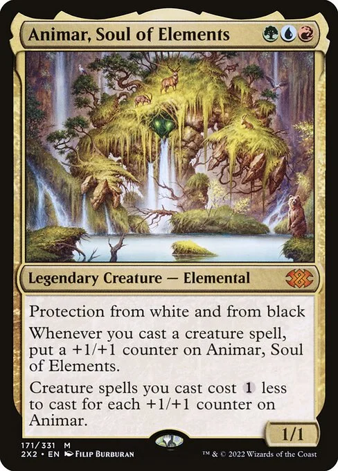 Animar, Soul of Elements, carta Magic di tipo Legendary Creature — Elemental illustrata da Filip Burburan