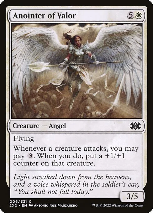 Anointer of Valor, carta Magic di tipo Creature — Angel illustrata da Antonio José Manzanedo