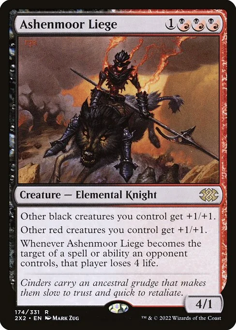Ashenmoor Liege, carta Magic di tipo Creature — Elemental Knight illustrata da Mark Zug