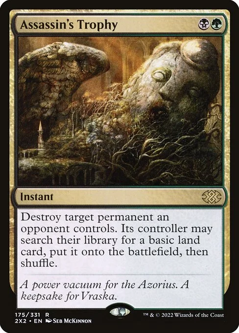 Assassin's Trophy, carta Magic di tipo Instant illustrata da Seb McKinnon