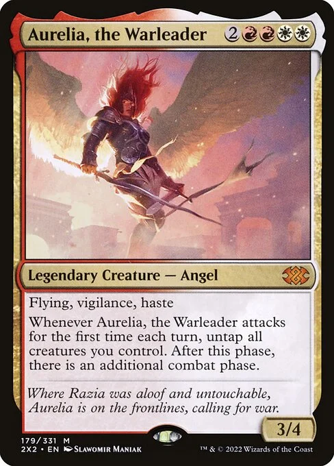 Aurelia, the Warleader, carta Magic di tipo Legendary Creature — Angel illustrata da Slawomir Maniak