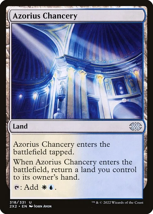 Azorius Chancery, carta Magic di tipo Land illustrata da John Avon