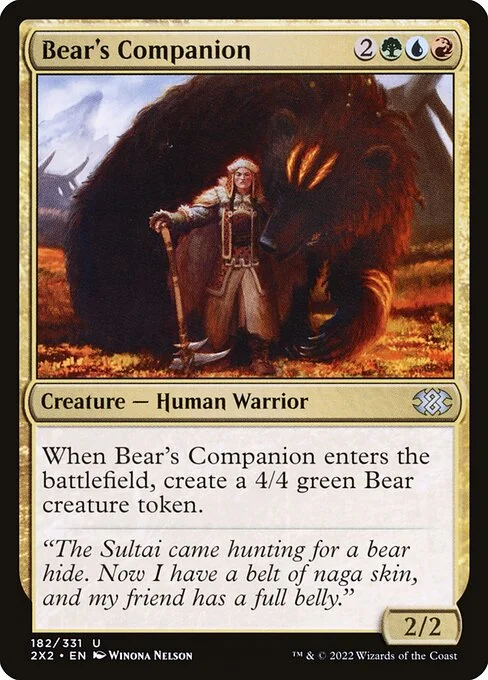 Bear's Companion, carta Magic di tipo Creature — Human Warrior illustrata da Winona Nelson