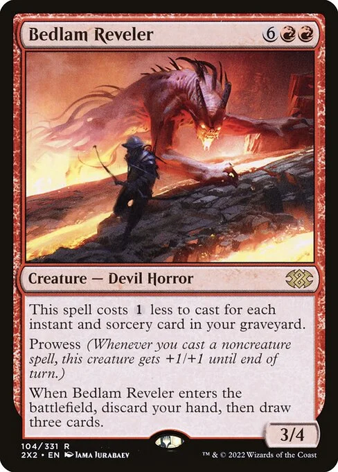 Bedlam Reveler, carta Magic di tipo Creature — Devil Horror illustrata da Jama Jurabaev