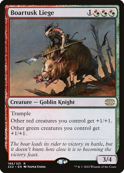 Boartusk Liege, carta Magic di tipo Creature — Goblin Knight illustrata da Jesper Ejsing