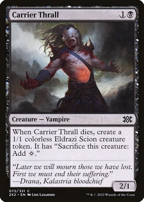 Carrier Thrall, carta Magic di tipo Creature — Vampire illustrata da Lius Lasahido