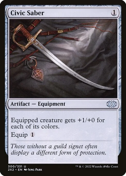 Civic Saber, carta Magic di tipo Artifact — Equipment illustrata da Jung Park